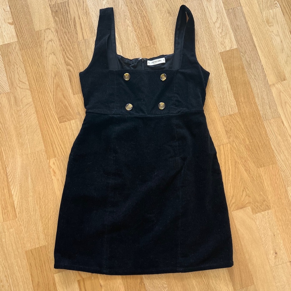 Lani The Label Black Velvet Pinafore Dress - Size Medium *New Condition*